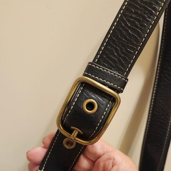 Coach Signature "CC" Logo Canvas w/Black Leather Trim Shoulder Bag Ret.$339 - Picture 5 of 14